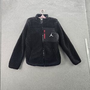 Jordan Boy Jacket XL‎ Black Fleece Air Jumpman Logo Zipper Long Sleeve